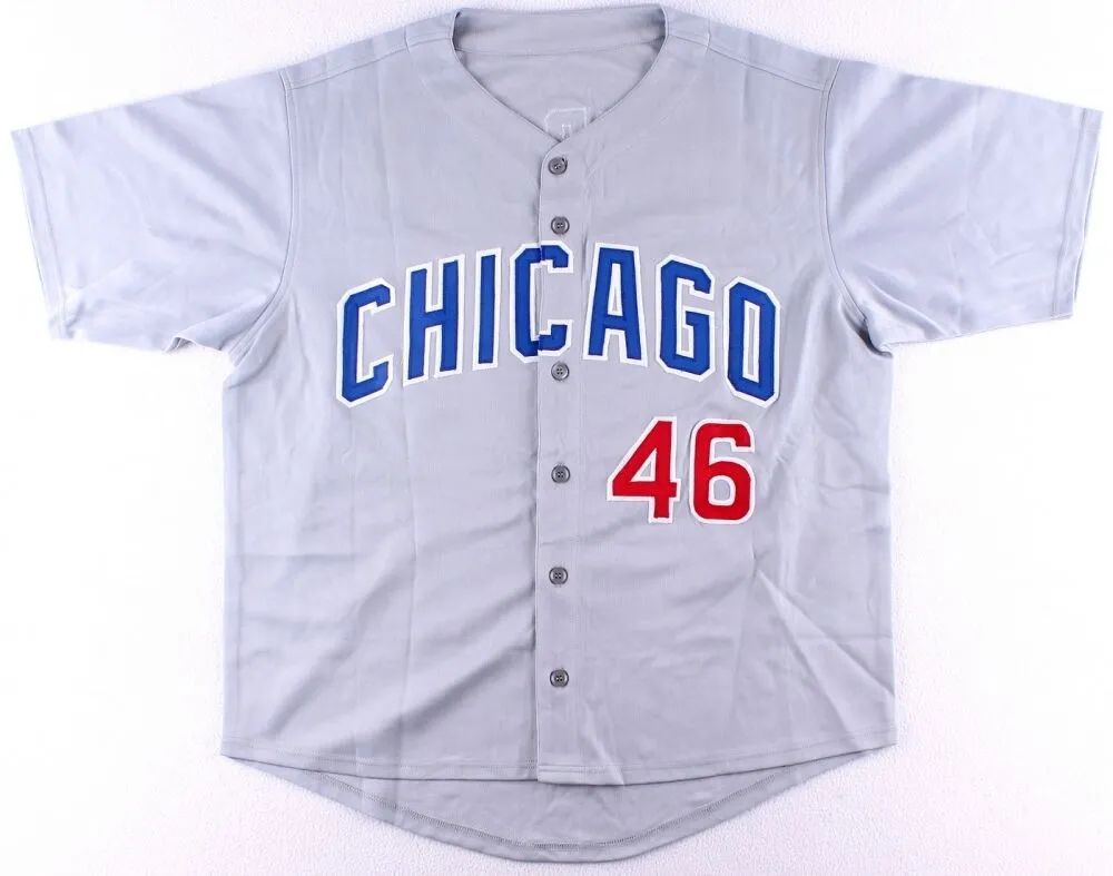 Pedro Strop Signed Chicago Cubs Jersey (Schwartz COA) 2016 Champion /Bullpen Ace