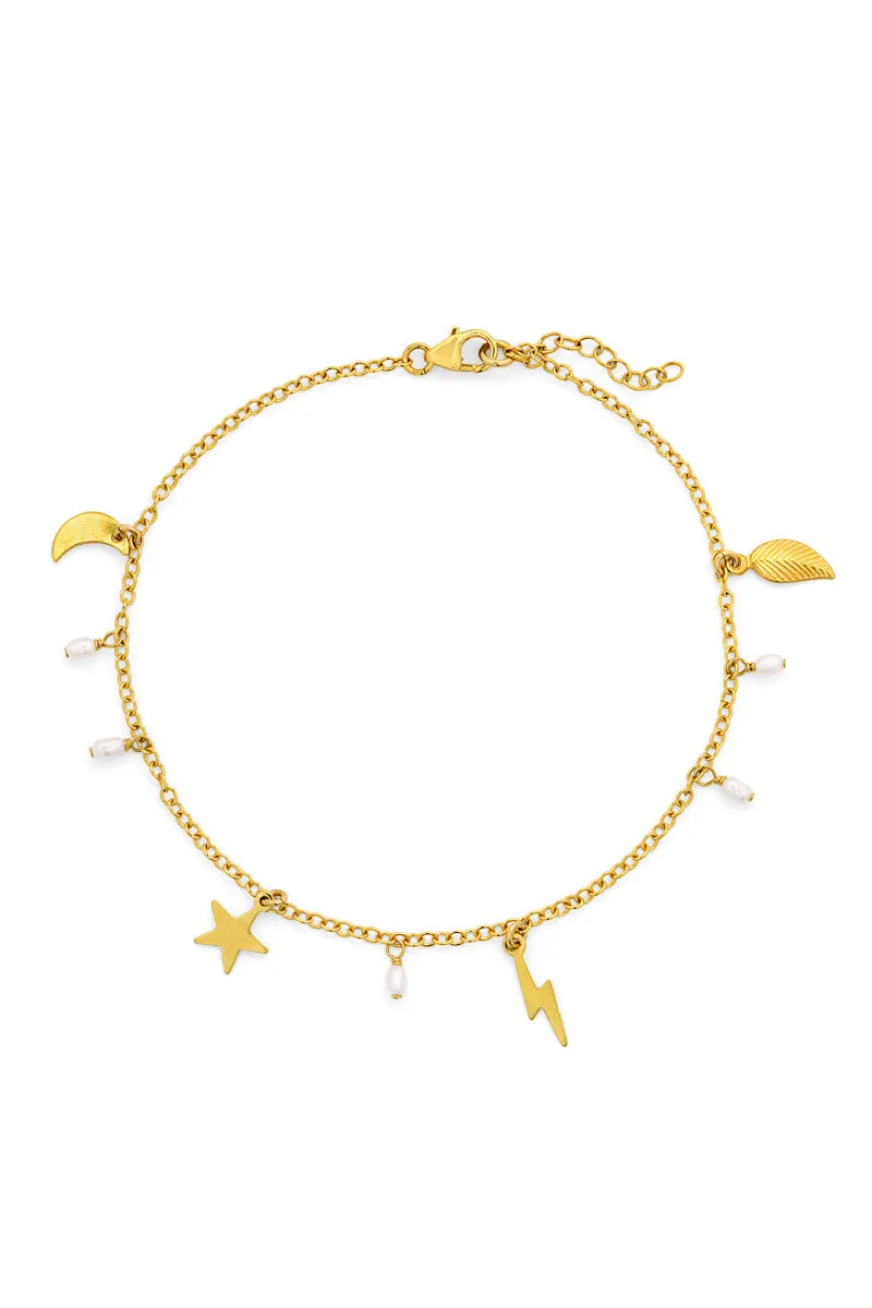 Peony Charm Anklet