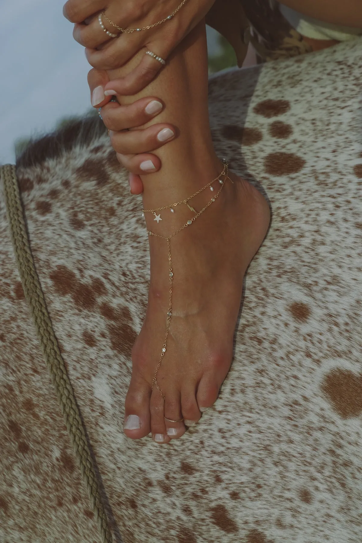 Peony Charm Anklet