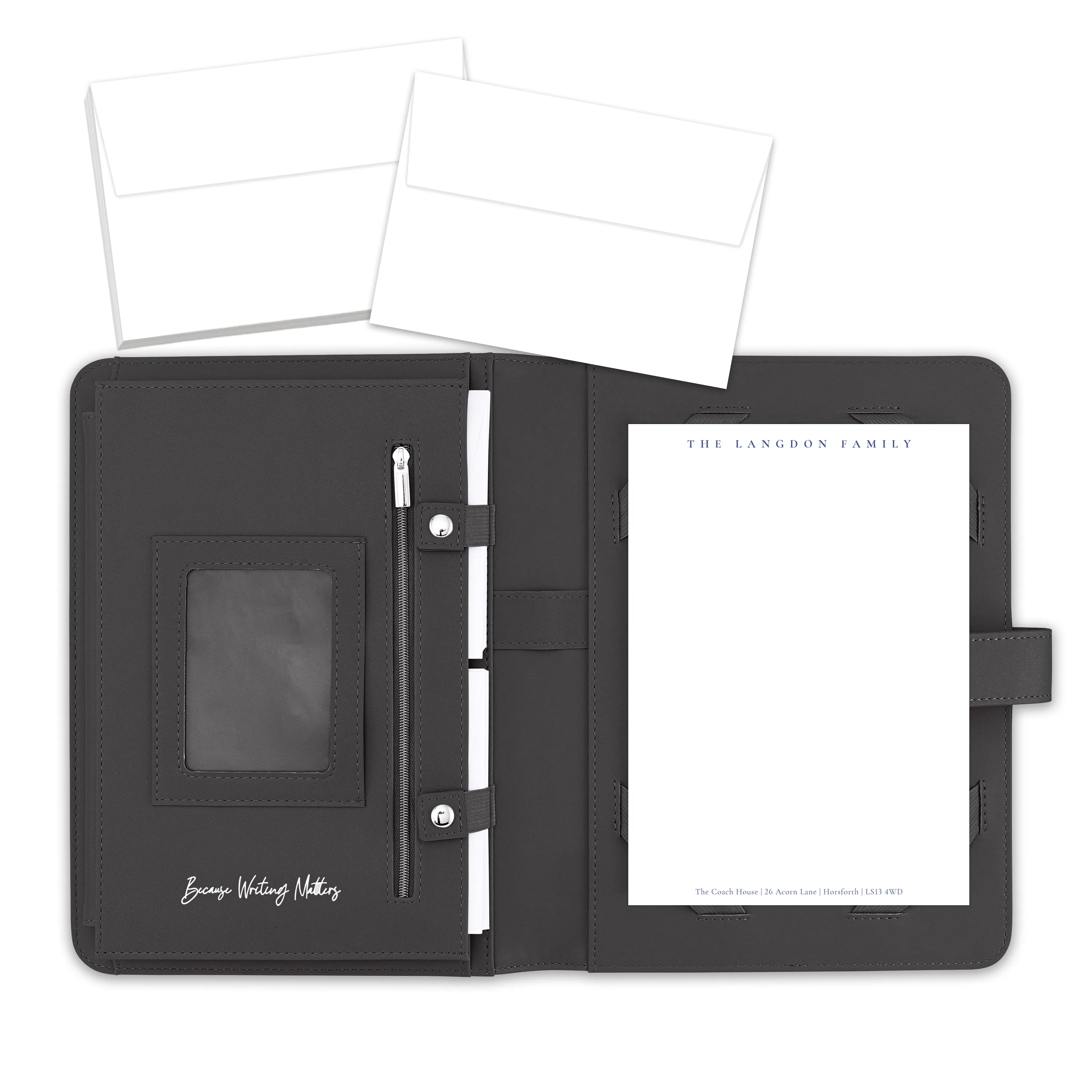 Personalised Letter Writing Stationery Set with Organiser - 'Oxford''