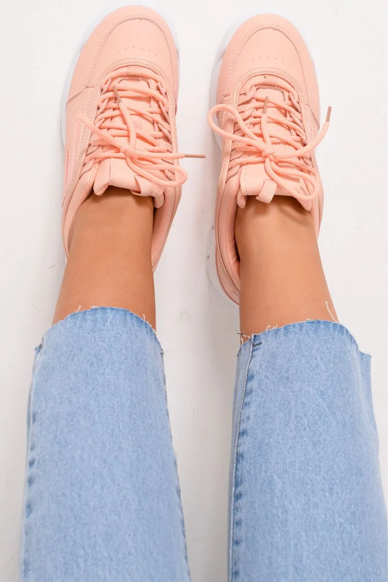Pink Chunky Lace Up Trainers - Aaniya