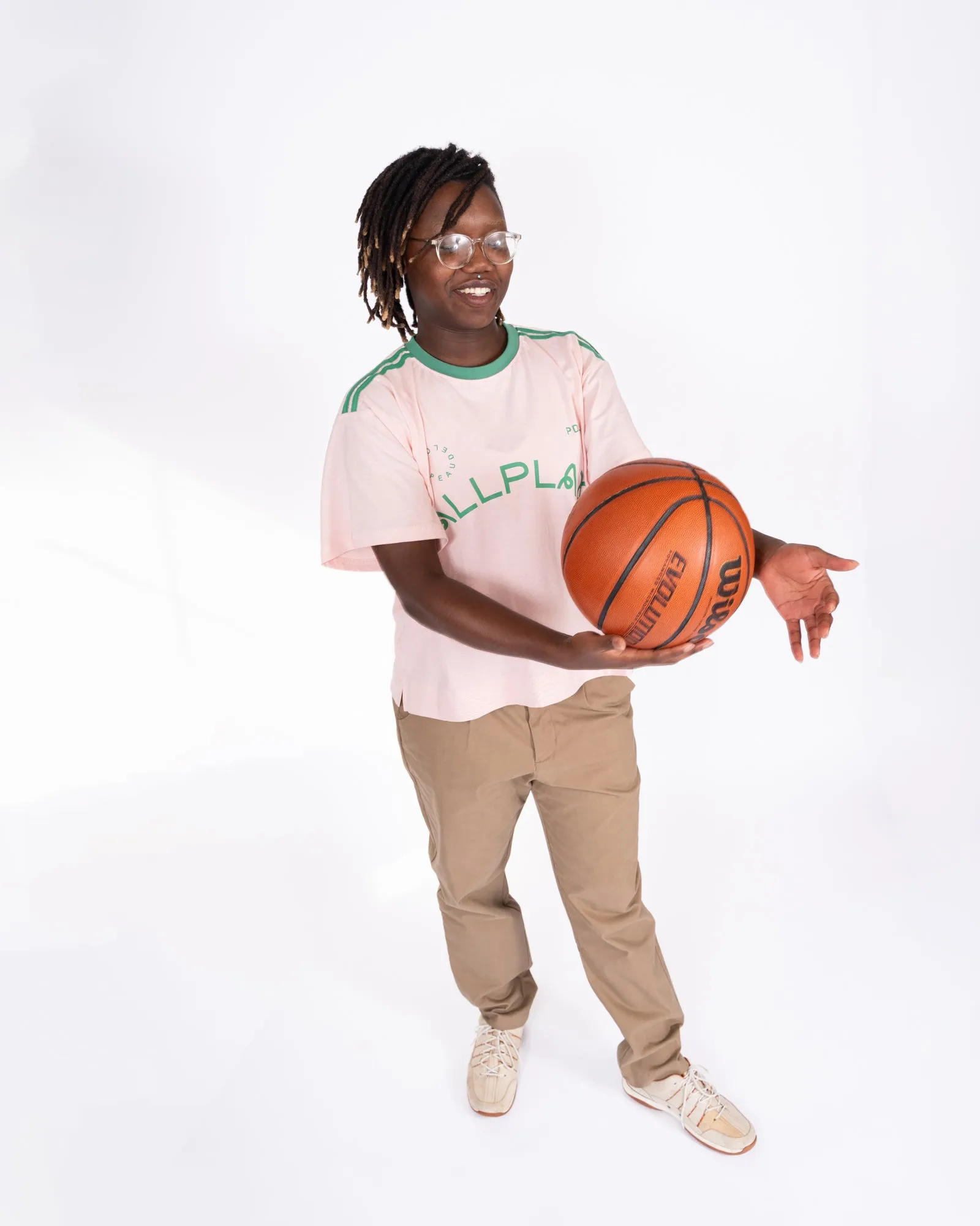 Pink Sports Stripe Tee