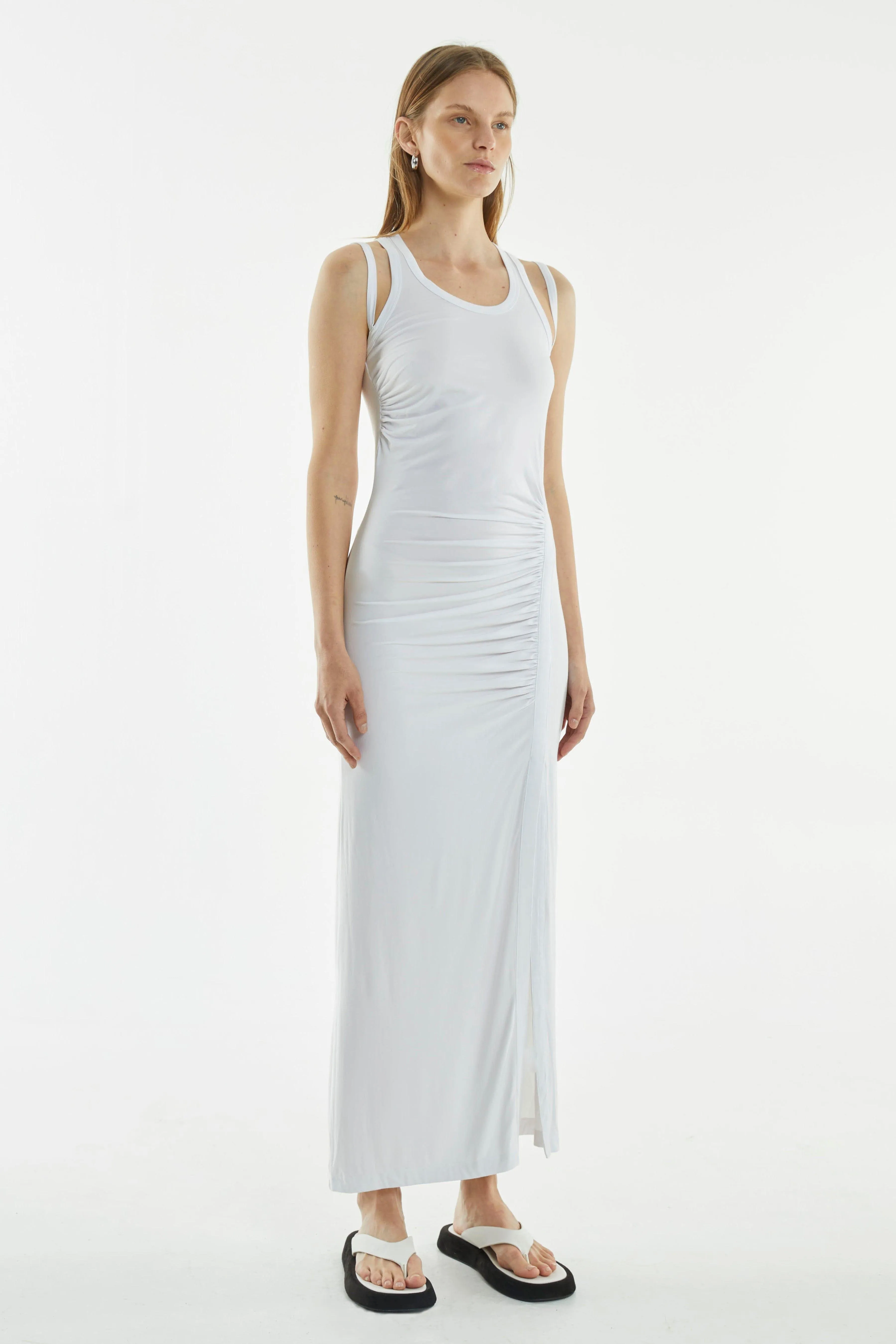 PUSH PULL TANK DRESS | WHITE