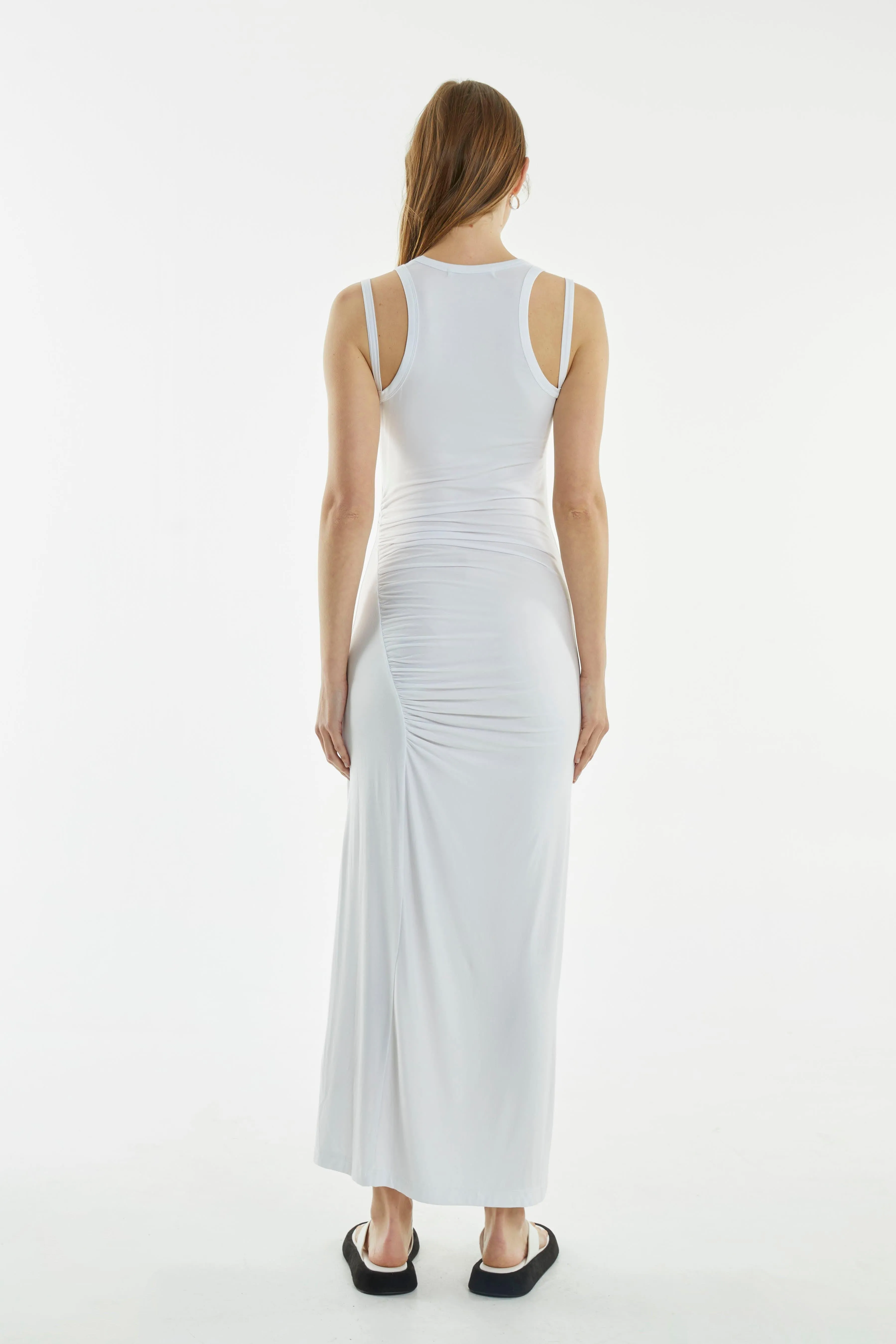 PUSH PULL TANK DRESS | WHITE