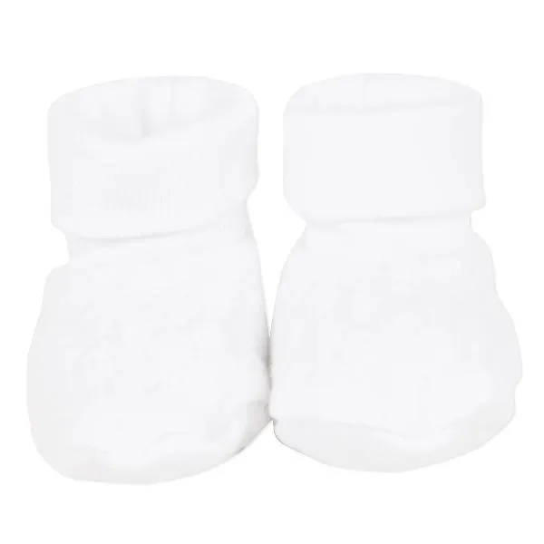 Quilted White Booties
