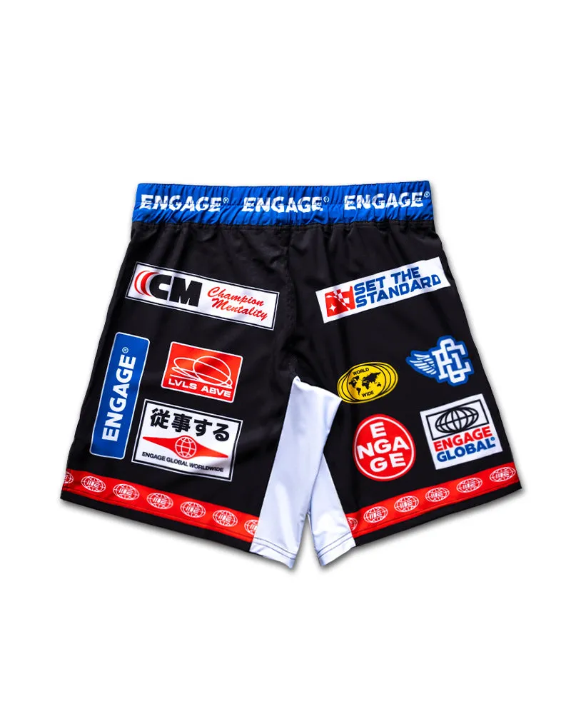 Racer (Black) MMA Grappling Shorts