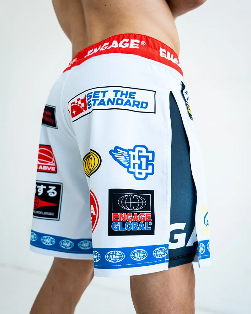 Racer (White) 2-in-1 Gladiator Shorts