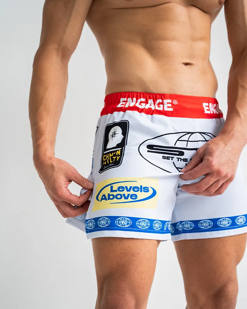 Racer (White) MMA Hybrid Shorts