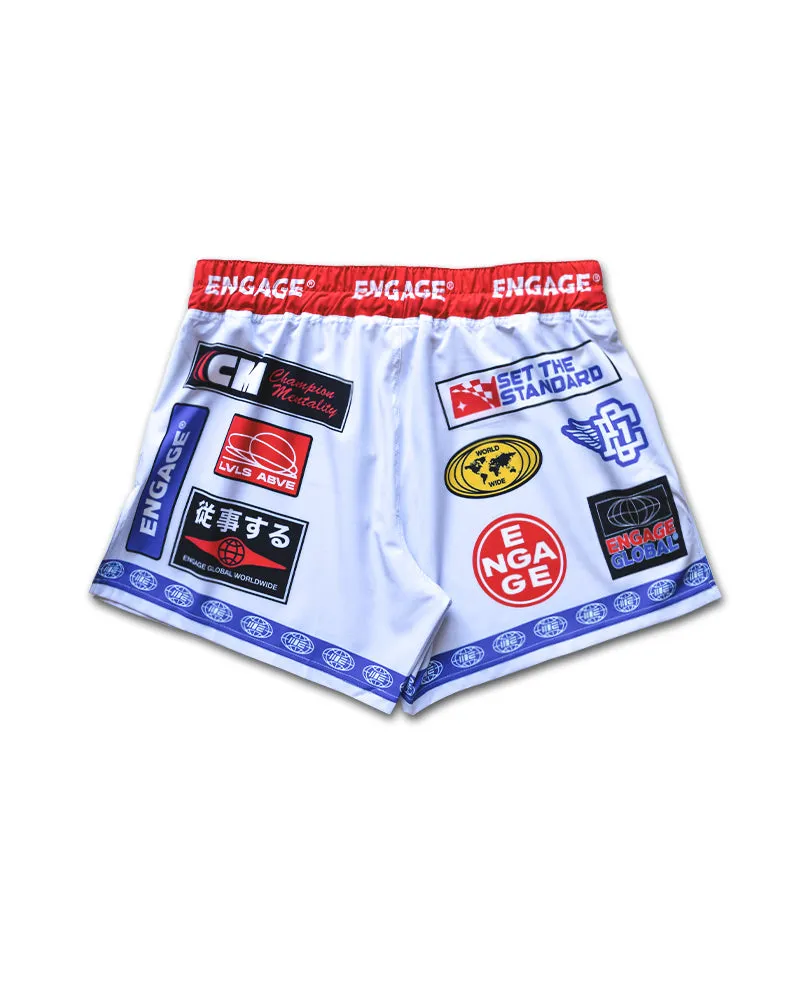 Racer (White) MMA Hybrid Shorts