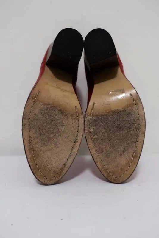 Rag & Bone Ankle Boots Margot Red Leather Size 37 Double Zip Booties