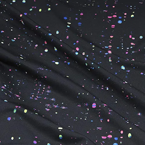 Rainbow Tree Athletic Shirts for Women V-Neck Workout Tops Short Sleeve Moisture Wicking Tennis Shirts,Runs Small (Colored dots, L)