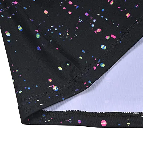 Rainbow Tree Athletic Shirts for Women V-Neck Workout Tops Short Sleeve Moisture Wicking Tennis Shirts,Runs Small (Colored dots, L)