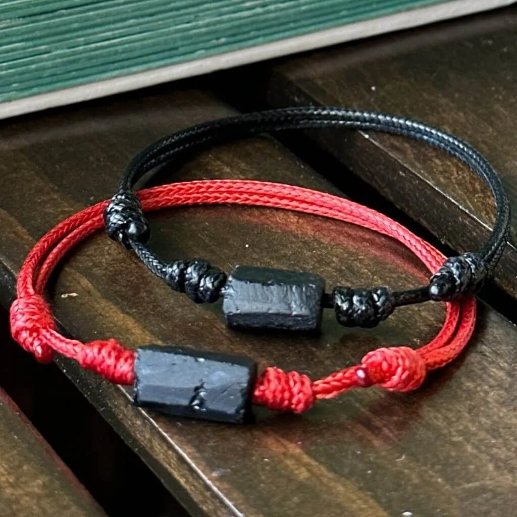 Raw Black Tourmaline Rustic Bracelet - EMF Shield