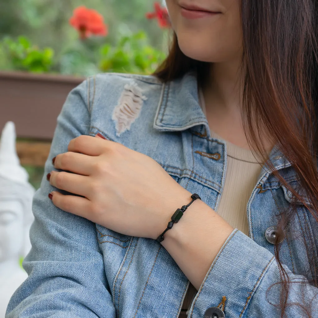 Raw Black Tourmaline Rustic Bracelet - EMF Shield