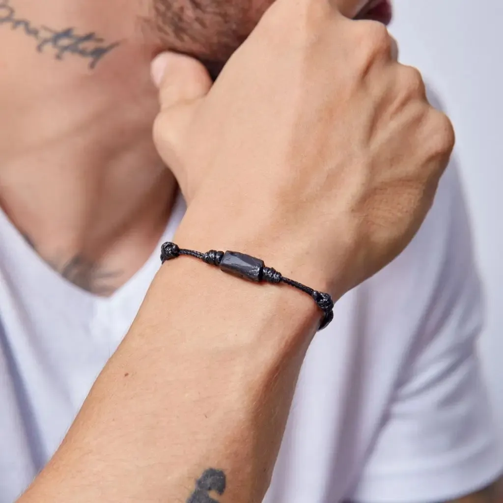 Raw Black Tourmaline Rustic Bracelet - EMF Shield
