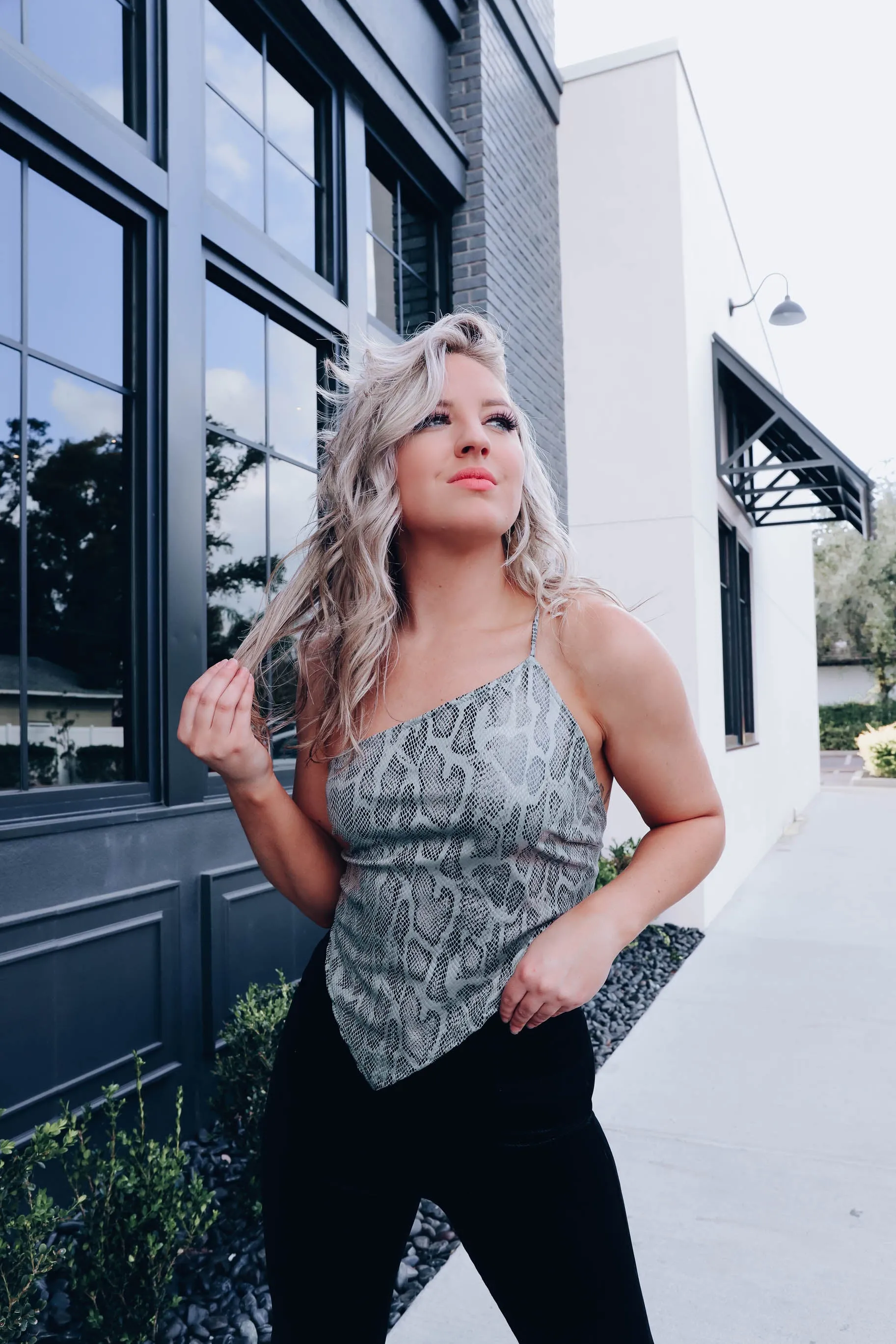 Sassy Snakeskin Faux Leather Crop Top