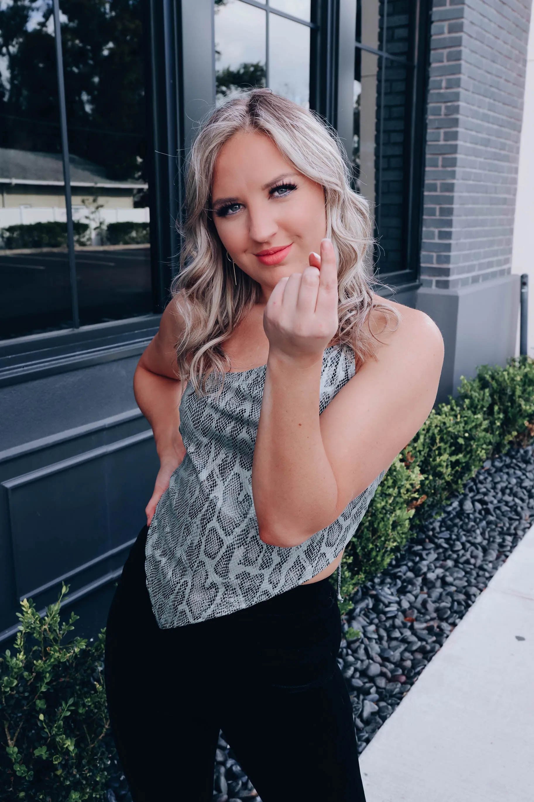 Sassy Snakeskin Faux Leather Crop Top