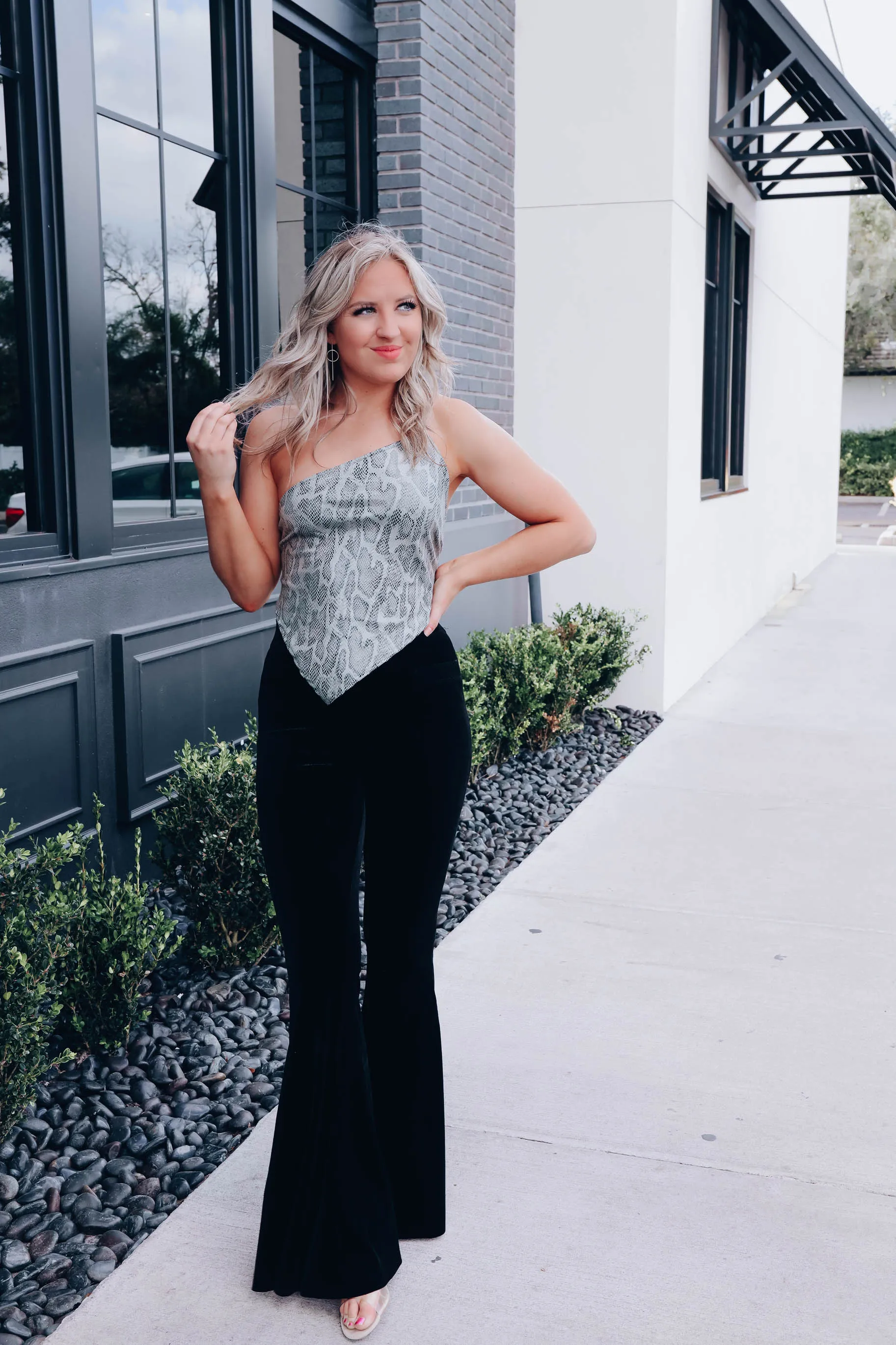Sassy Snakeskin Faux Leather Crop Top