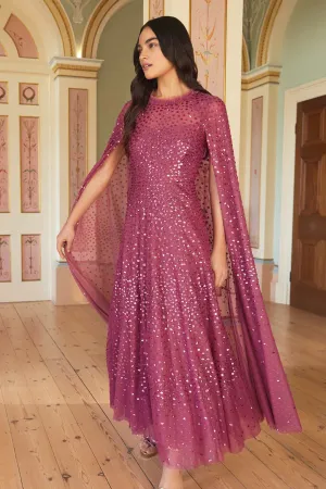 Scatter Dot Cape Ankle Gown