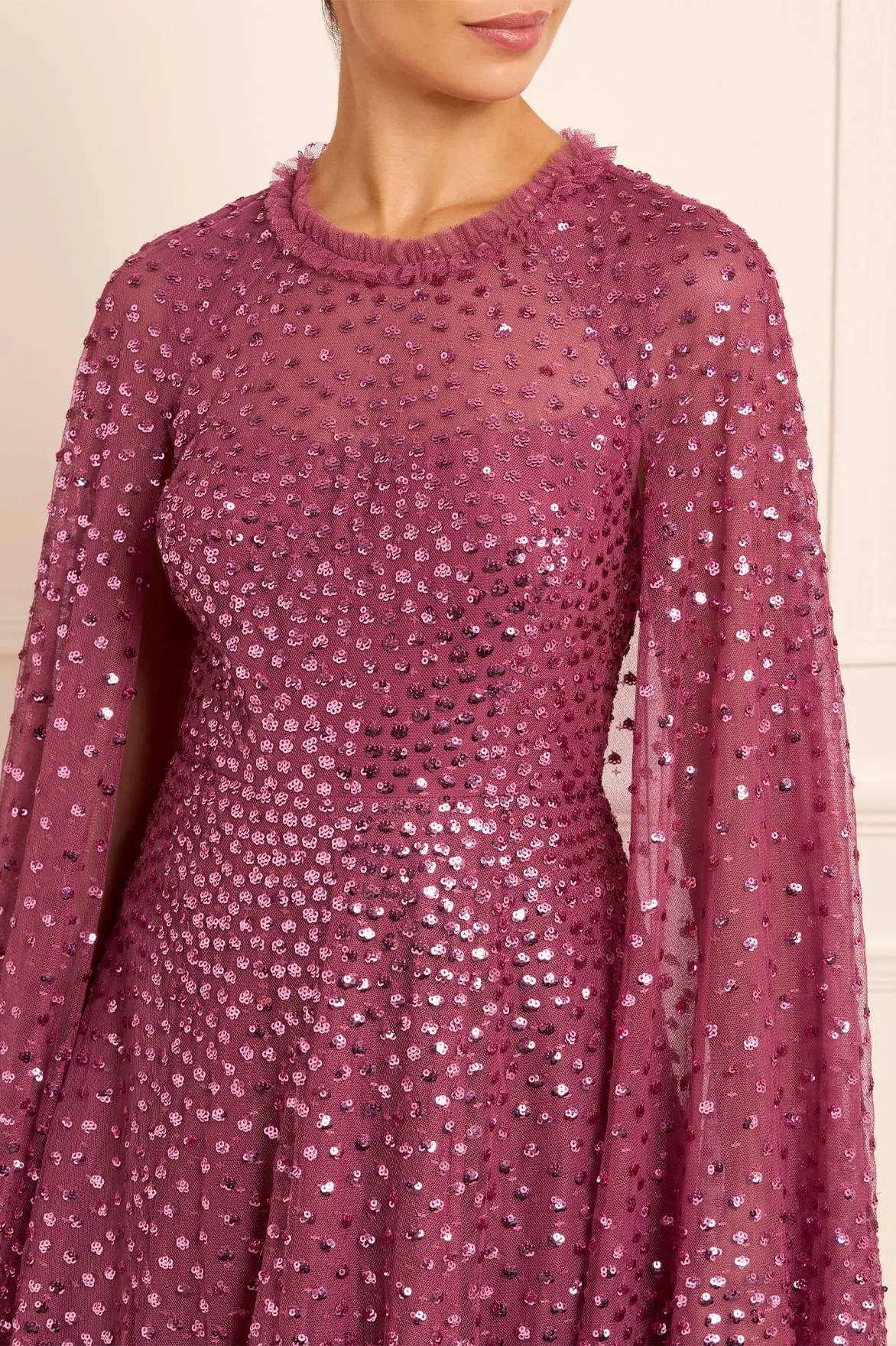 Scatter Dot Cape Ankle Gown