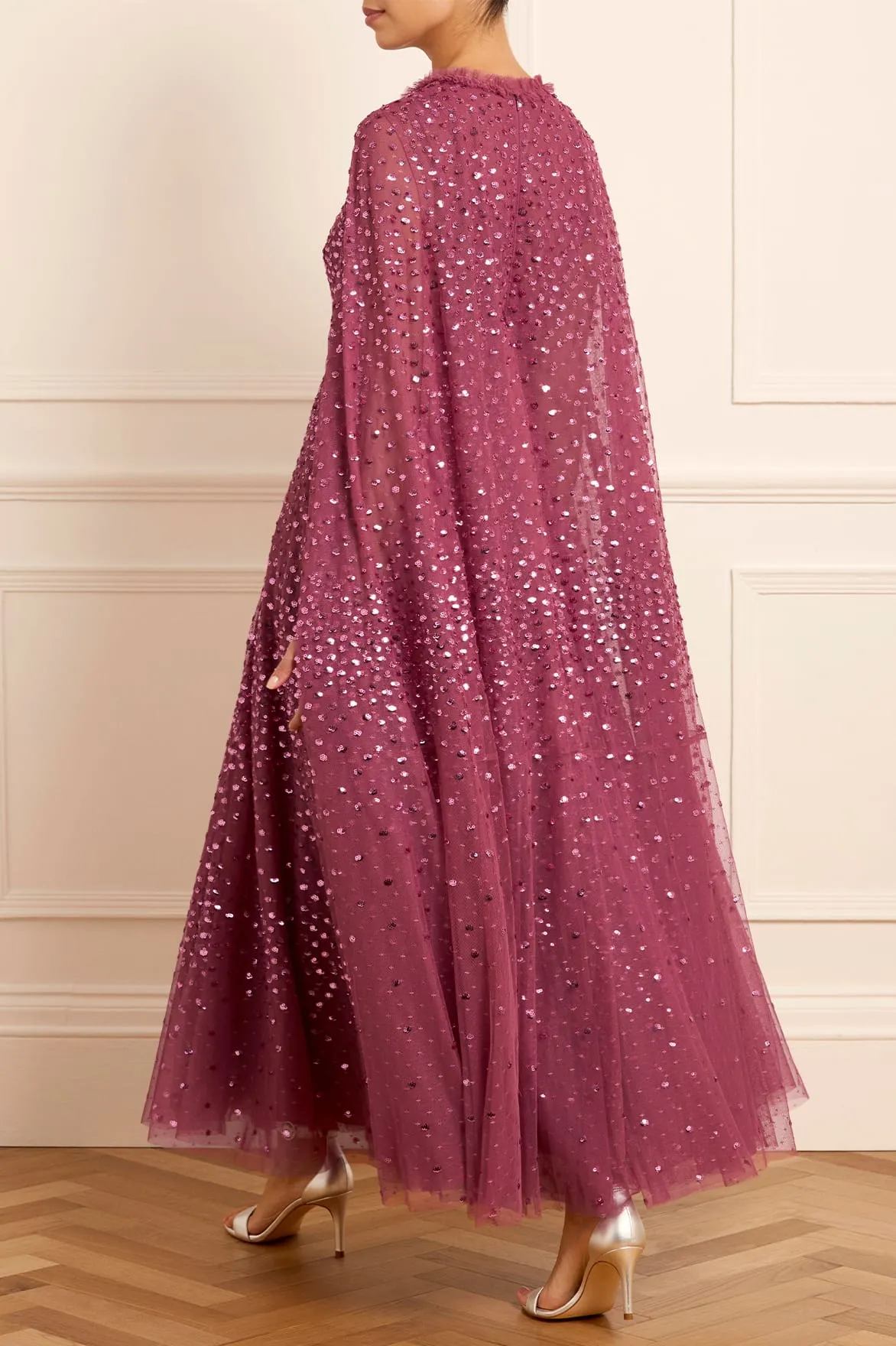 Scatter Dot Cape Ankle Gown