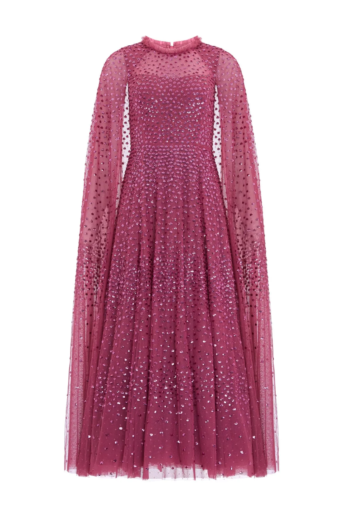 Scatter Dot Cape Ankle Gown