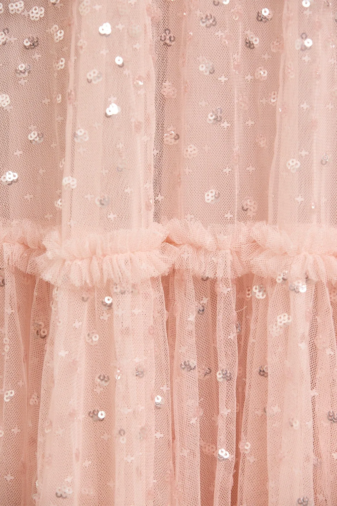 Scatter Dot Cape Tiered Ankle Gown