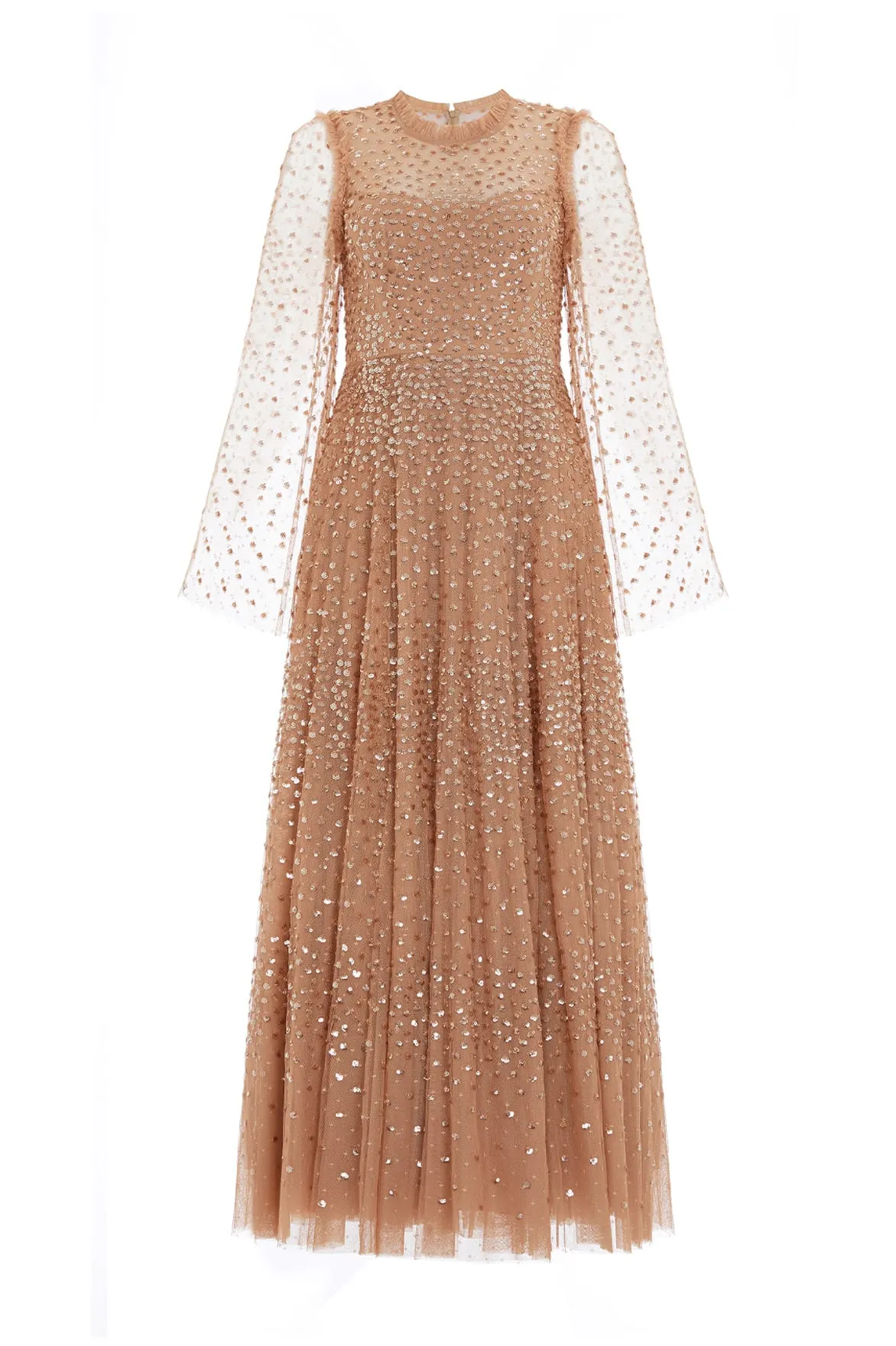 Scatter Dot Round Neck Ankle Gown
