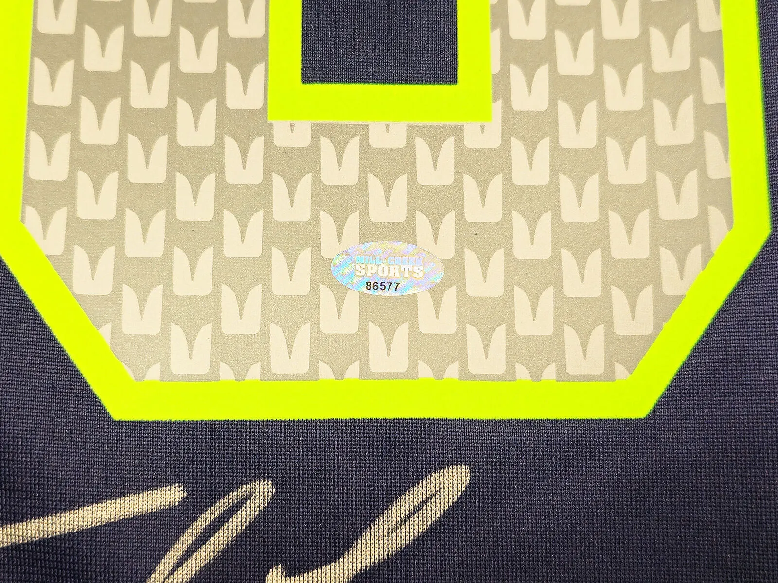 SEAHAWKS TYLER LOCKETT AUTOGRAPHED BLUE NIKE ON FIELD JERSEY L LARGE MCS 222045