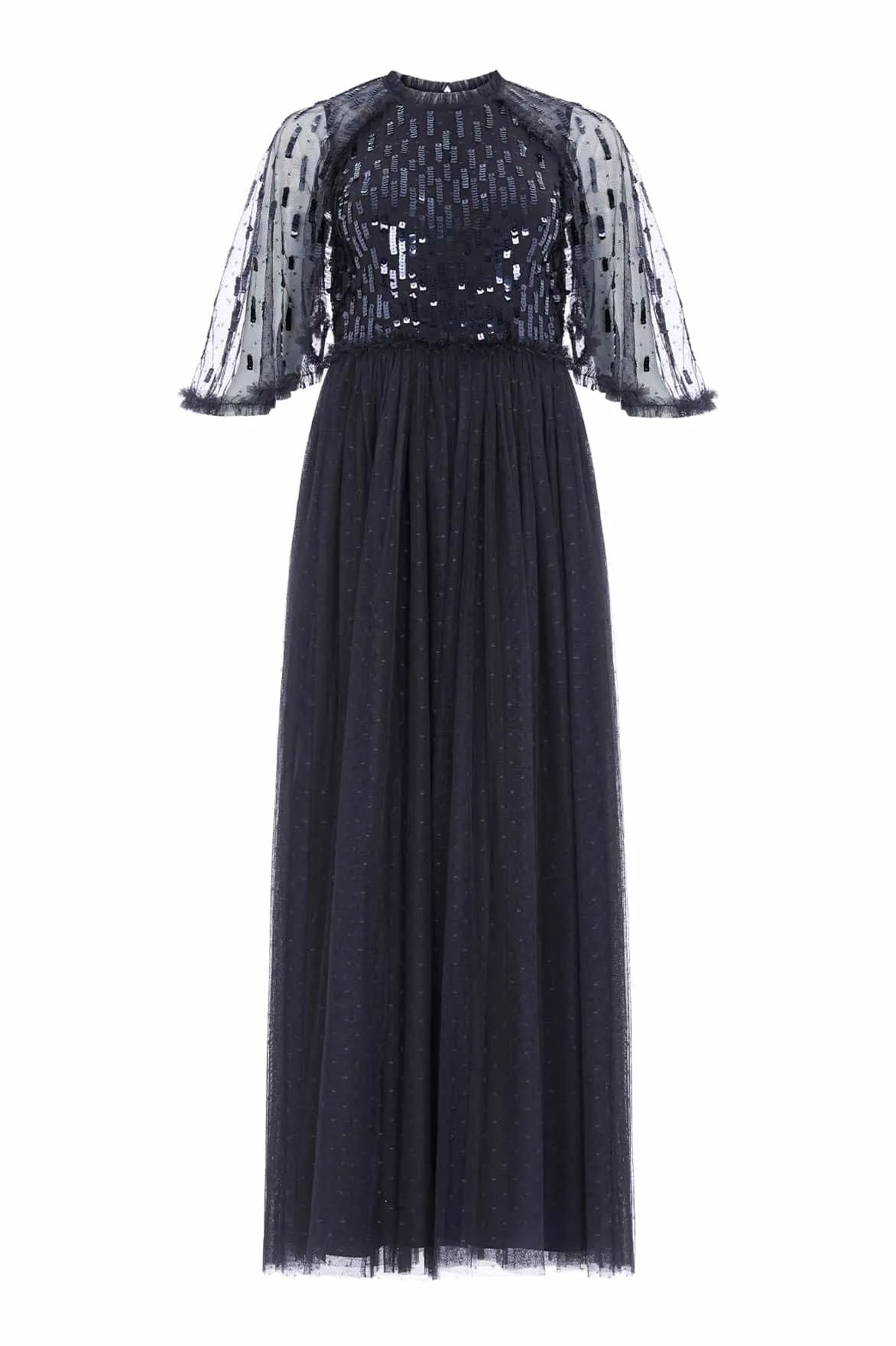 Sequin Dash Bodice Ankle Gown