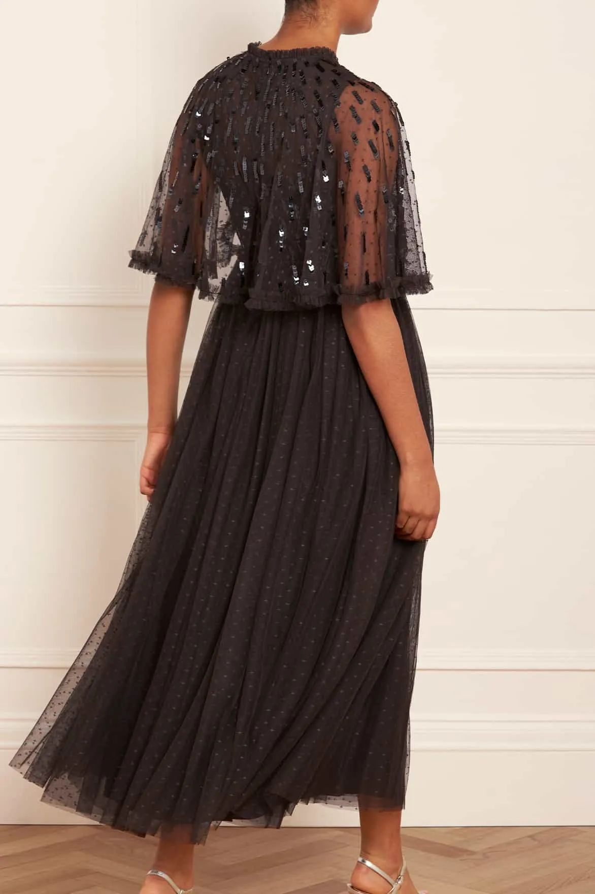 Sequin Dash Bodice Ankle Gown