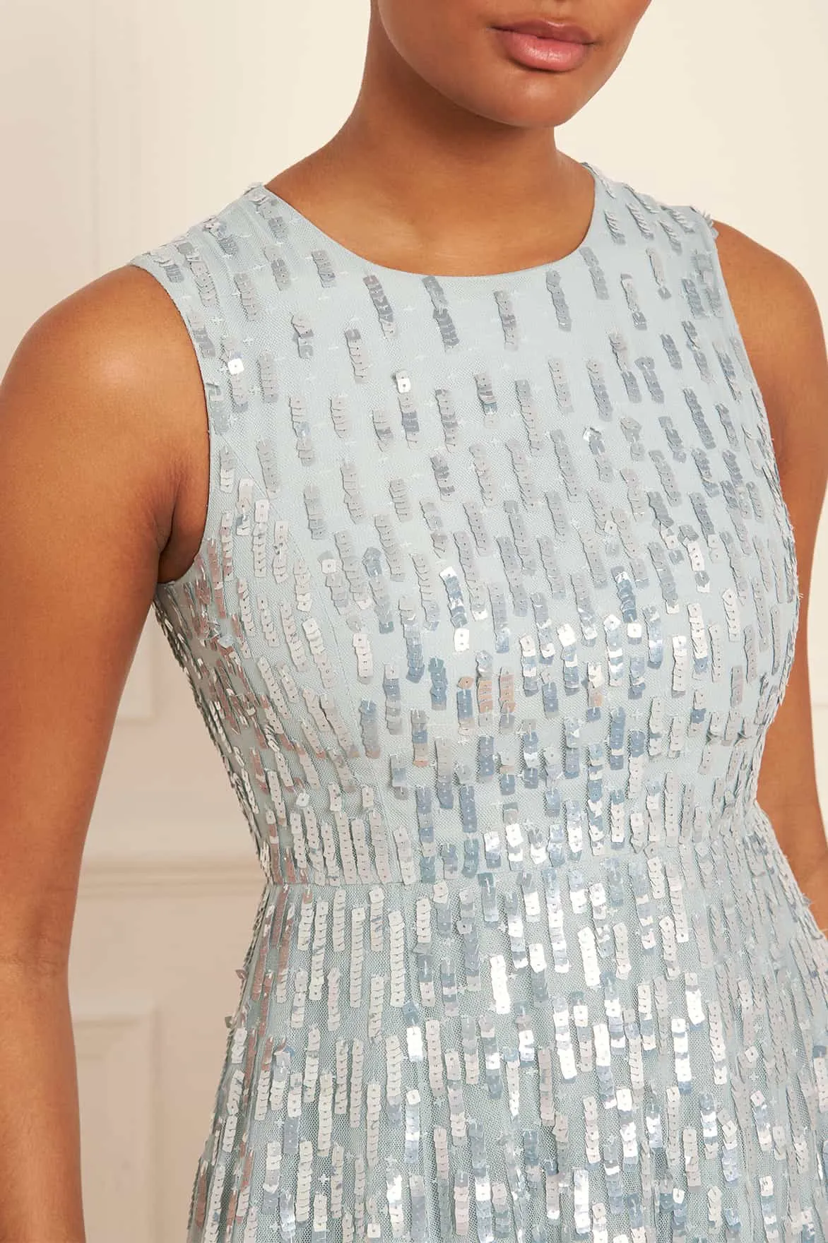 Sequin Dash Cape Ankle Gown