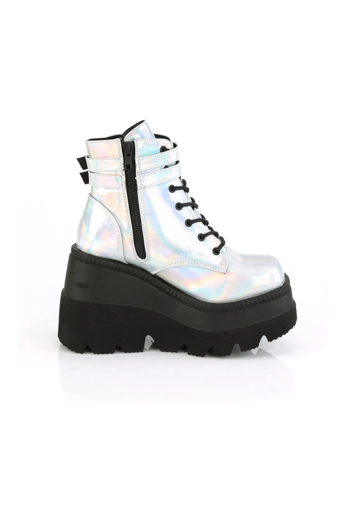 SHAKER-52 Ankle Boot | Hologram Faux Leather