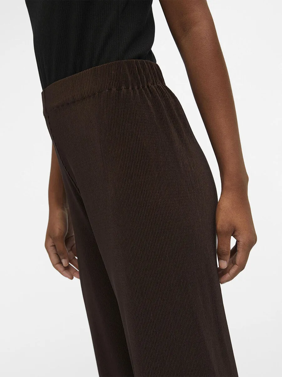 Shila Plisse Trousers - Brown
