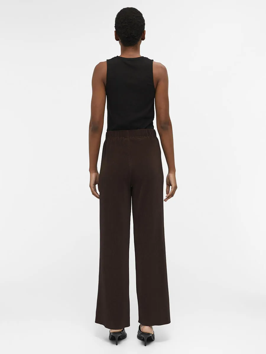Shila Plisse Trousers - Brown