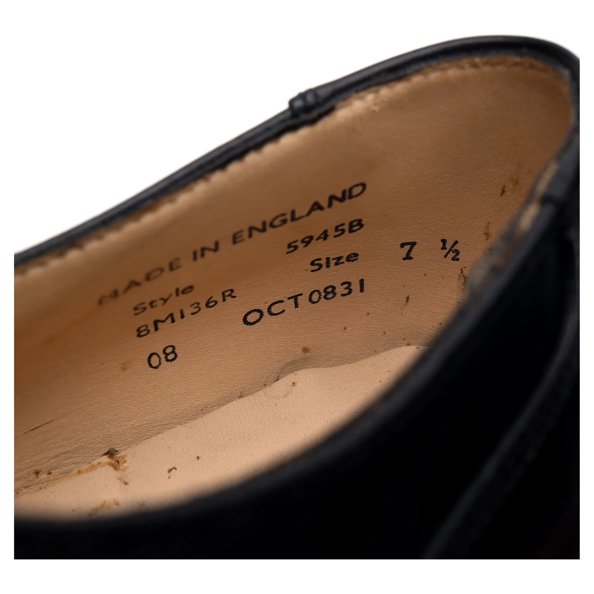 Shipton & Heneage 'Midhurst' Black Leather Oxford UK 7.5