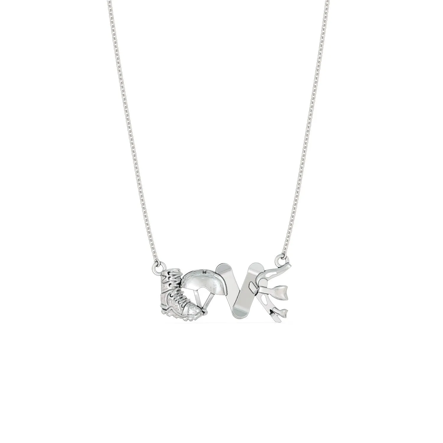 Snowboarding Love Pendant Necklace