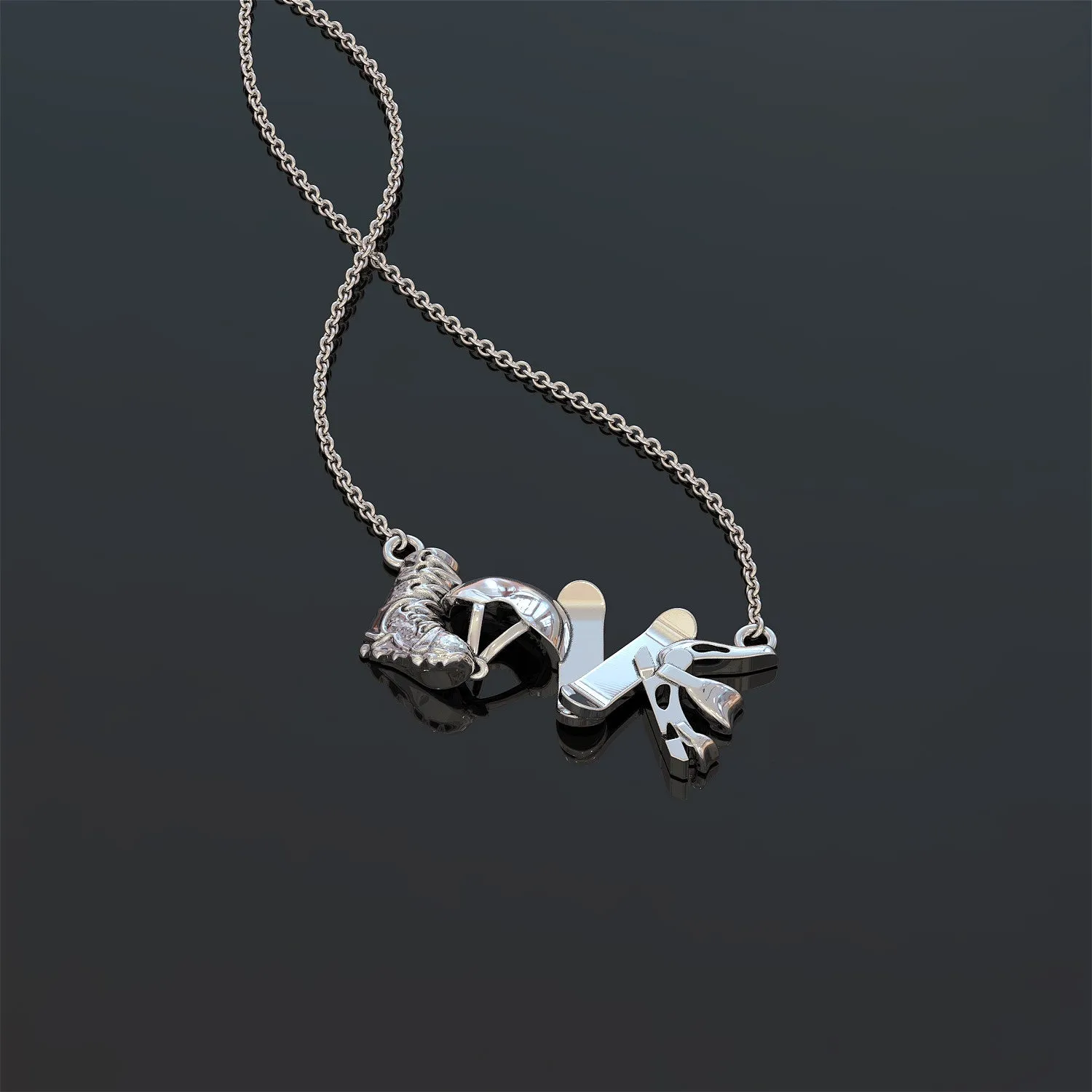 Snowboarding Love Pendant Necklace