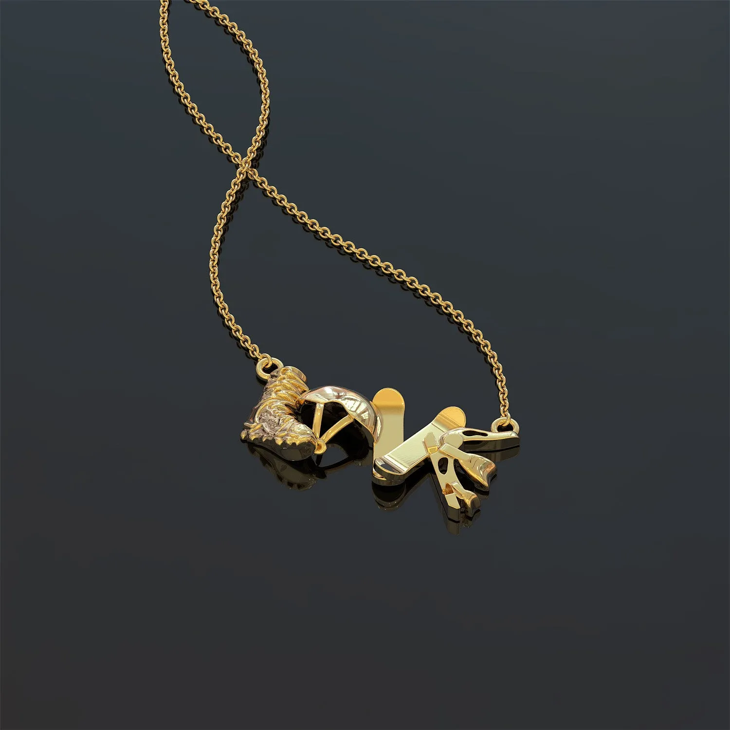 Snowboarding Love Pendant Necklace