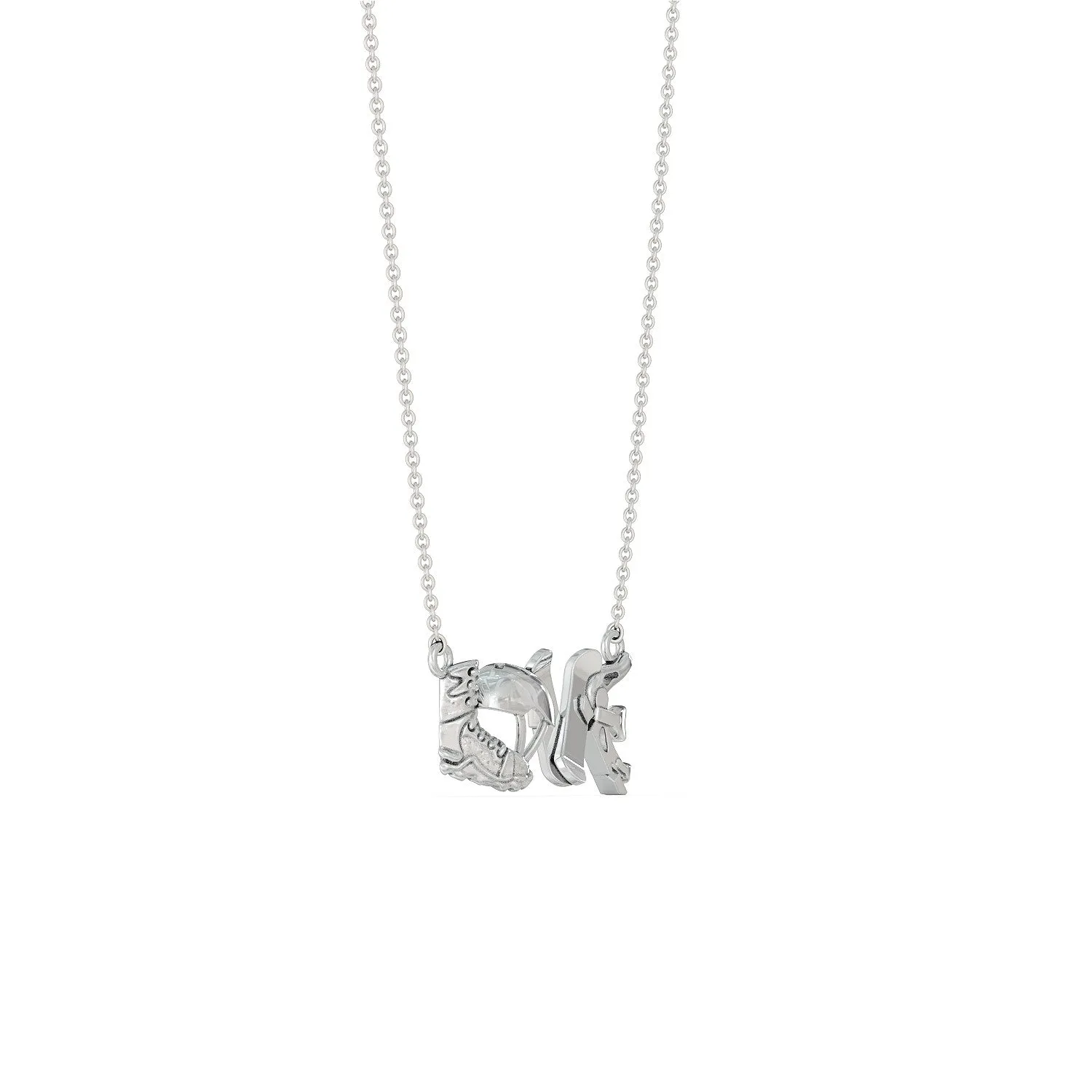 Snowboarding Love Pendant Necklace