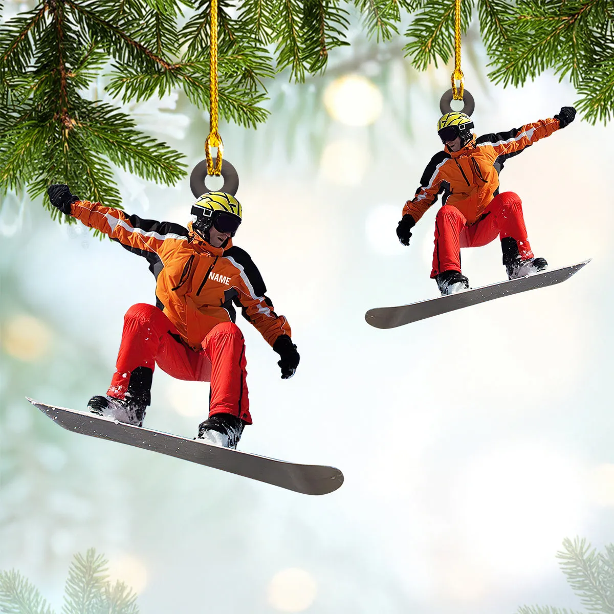 Snowboarding, Shaped Ornament 01, RINC98