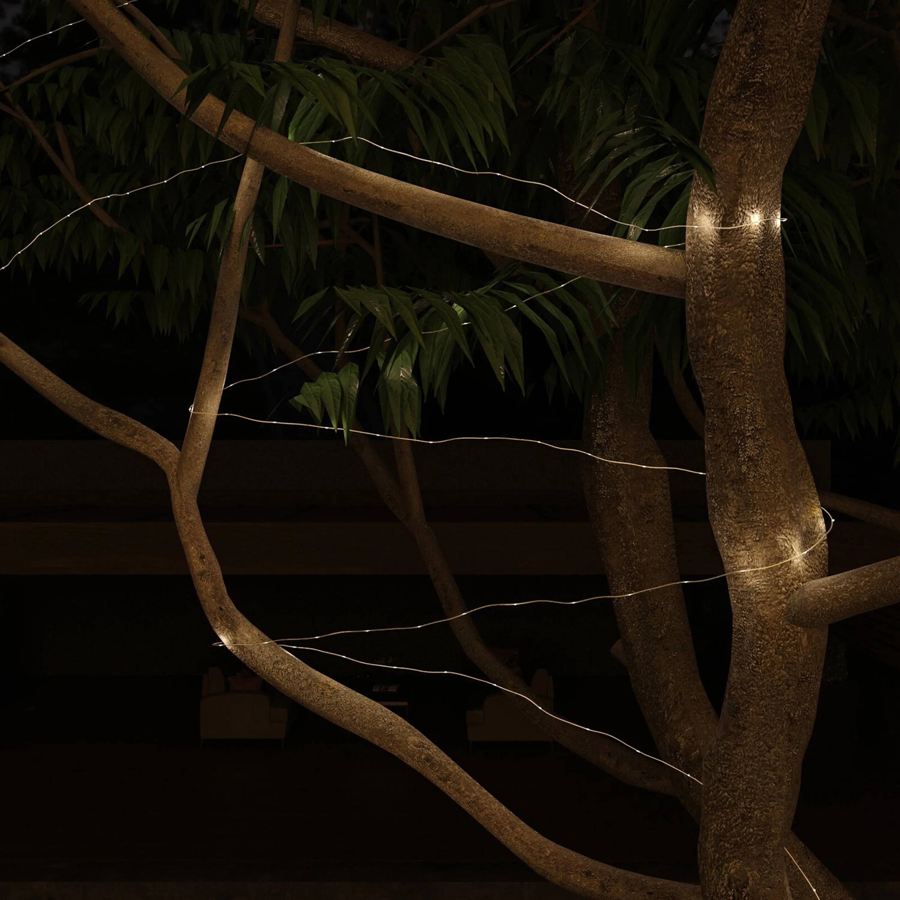 Solar Power 200-Count Warm White Fairy LED Wire String Lights Garden Decorative