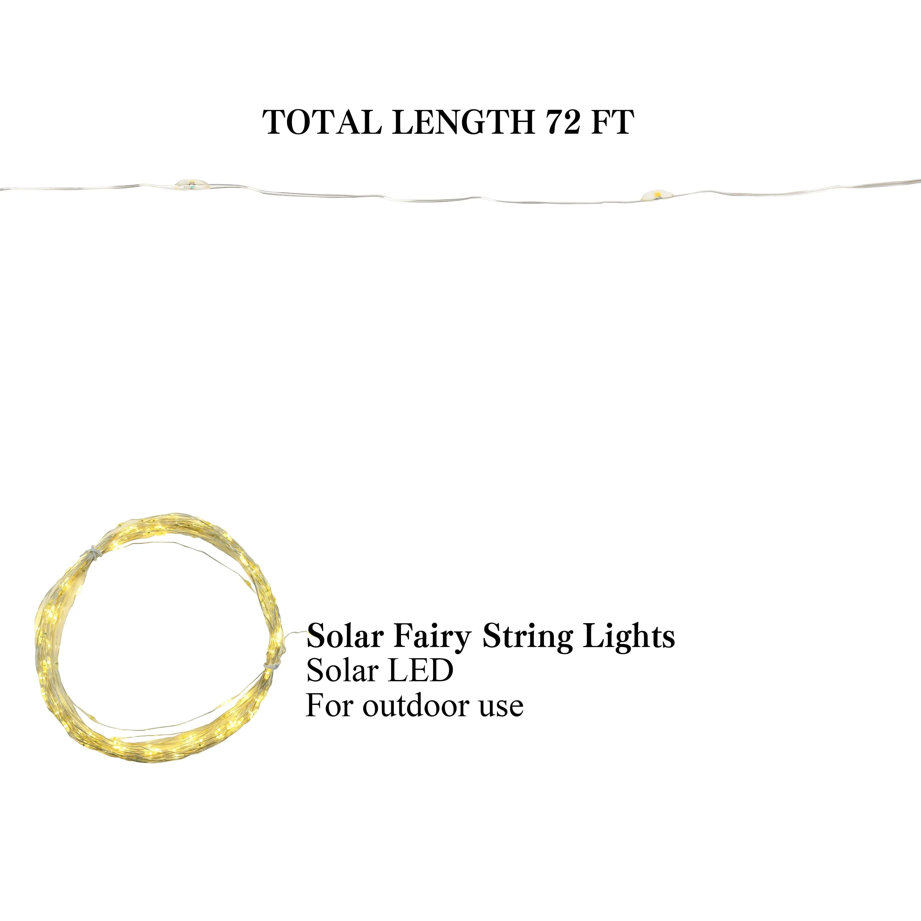 Solar Power 200-Count Warm White Fairy LED Wire String Lights Garden Decorative