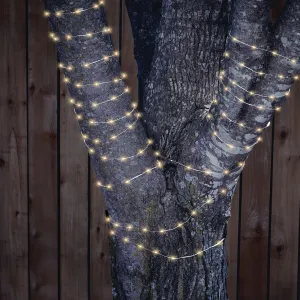 Solar Power 200-Count Warm White Fairy LED Wire String Lights Garden Decorative