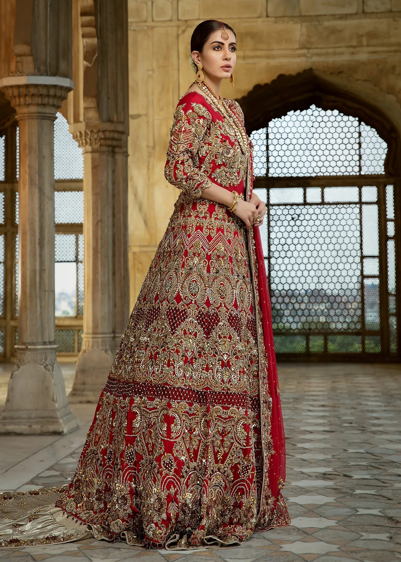 South Indian Bridal Wear Designer Lehenga Gown #BN1200