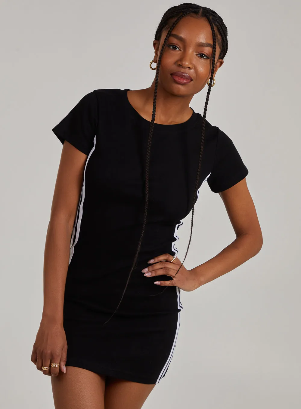 Sports Stripe Jersey Dress