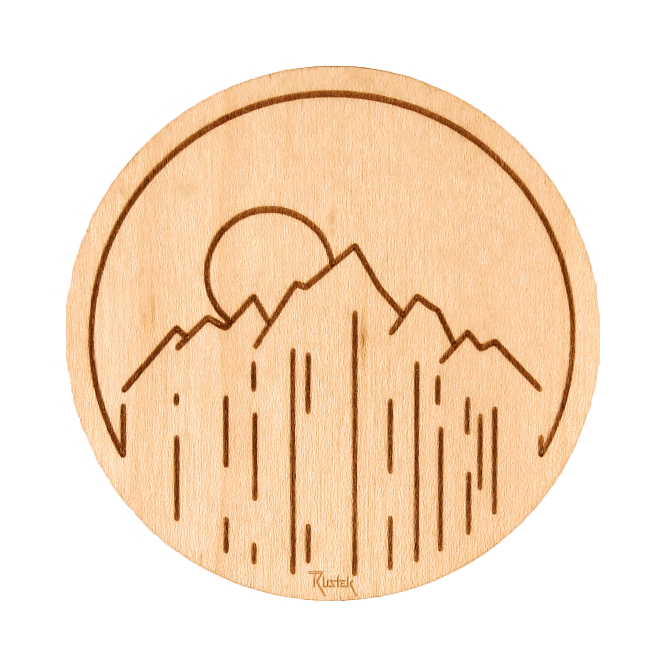 Sunset Mountain Wood Sticker