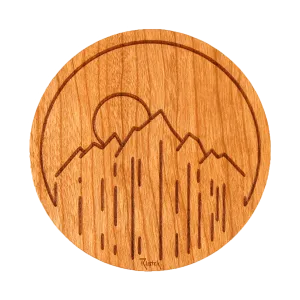 Sunset Mountain Wood Sticker