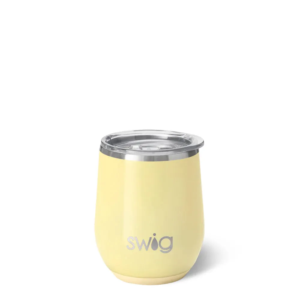 Swig Shimmer Buttercup Stemless Wine 12oz