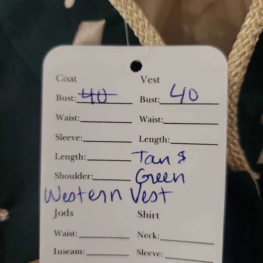 Tan and Green Western Top